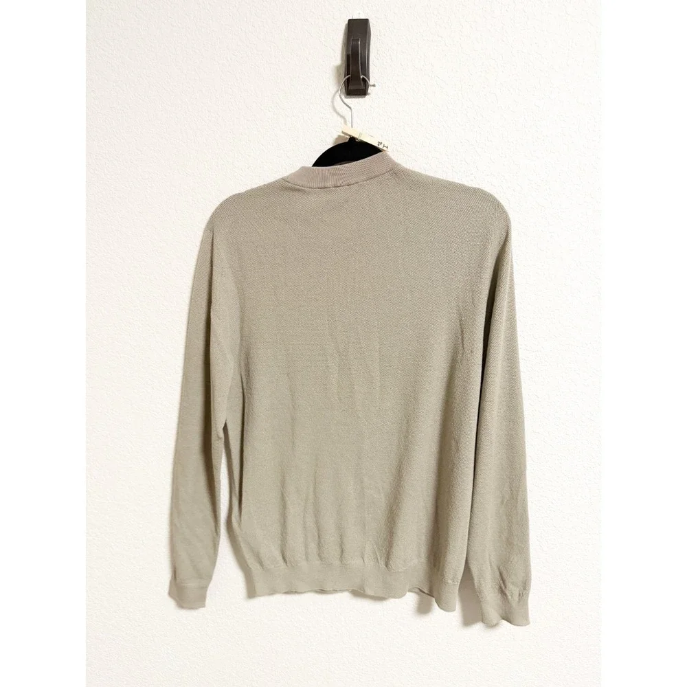 AlphaTauri Mens 3D Knit Cashmere Blend Crew Neck Sweater Long Sleeve Tan Size S